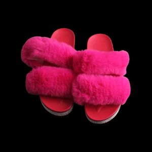 Pink fur slides